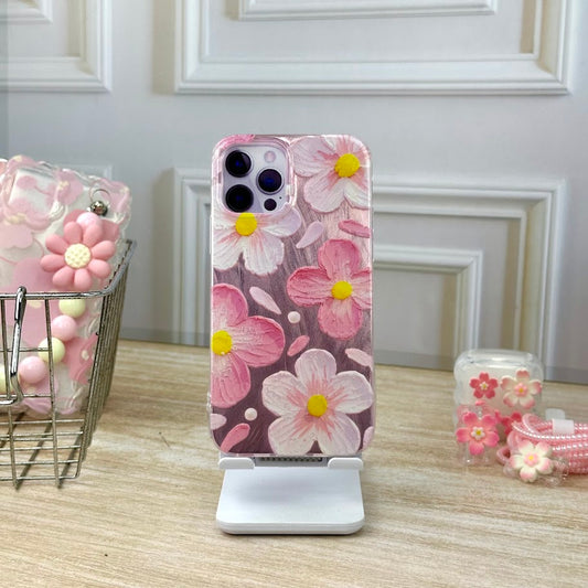 Flores rosa metal IPH 11 PRO MAX
