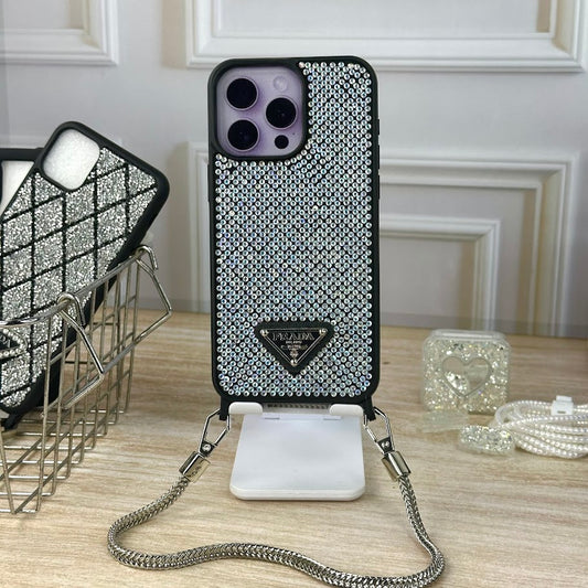 Prada brillante tornasol + strap IPH 15 PRO MAX