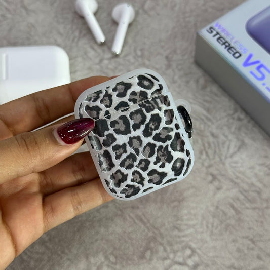 P AirPods serie 1/2 animal print negro