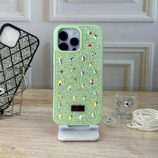 Swarovski perlas verde IPH 16 PRO MAX