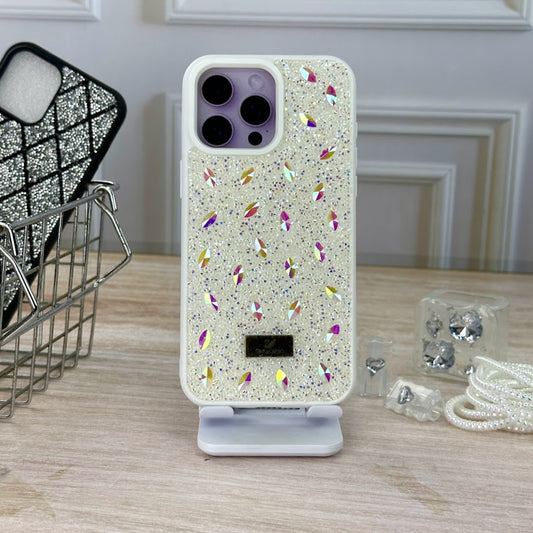 Swarovski blanco perlas IPH 15 PRO MAX