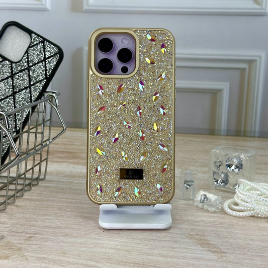 Swarovski dorado perlas IPH 15 PRO MAX