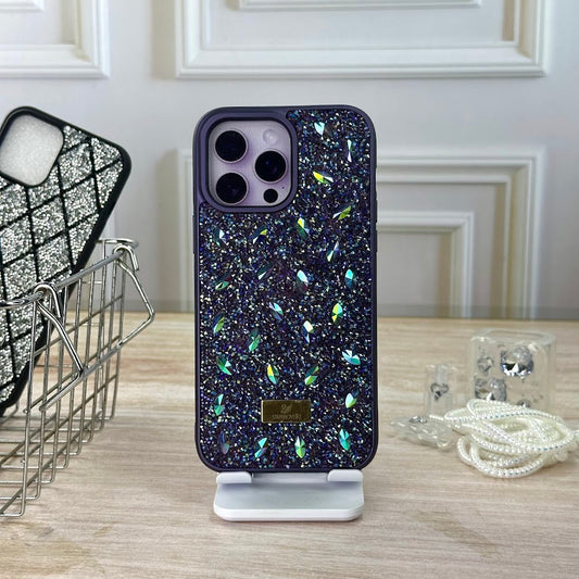 Swarovski perlas morado IPH 14 PRO MAX