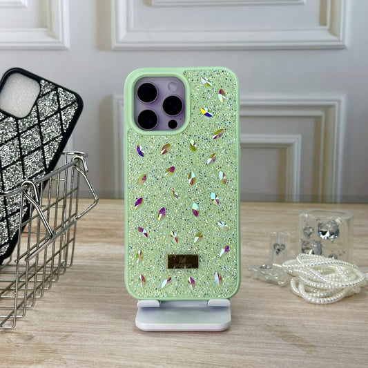 Swarovski perlas verde IPH 14 PRO MAX