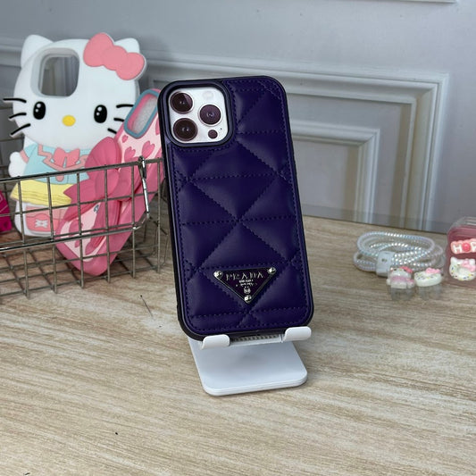 Prada acolchonado morado IPH 13 PRO MAX