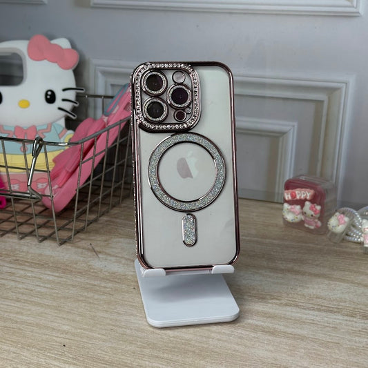 Magsafe rosa bordes brillantes IPH 14 PRO