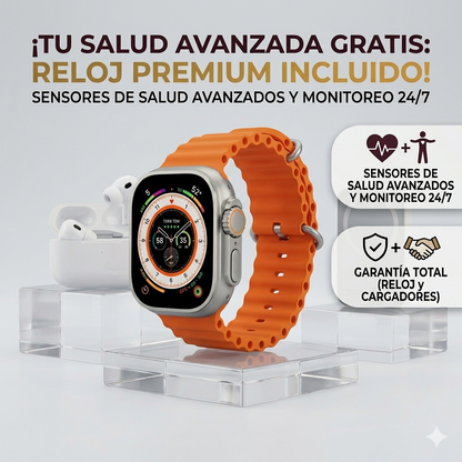 Kit Todo en 1: Reloj Ultra + Audífonos GRATIS + Carga Completa