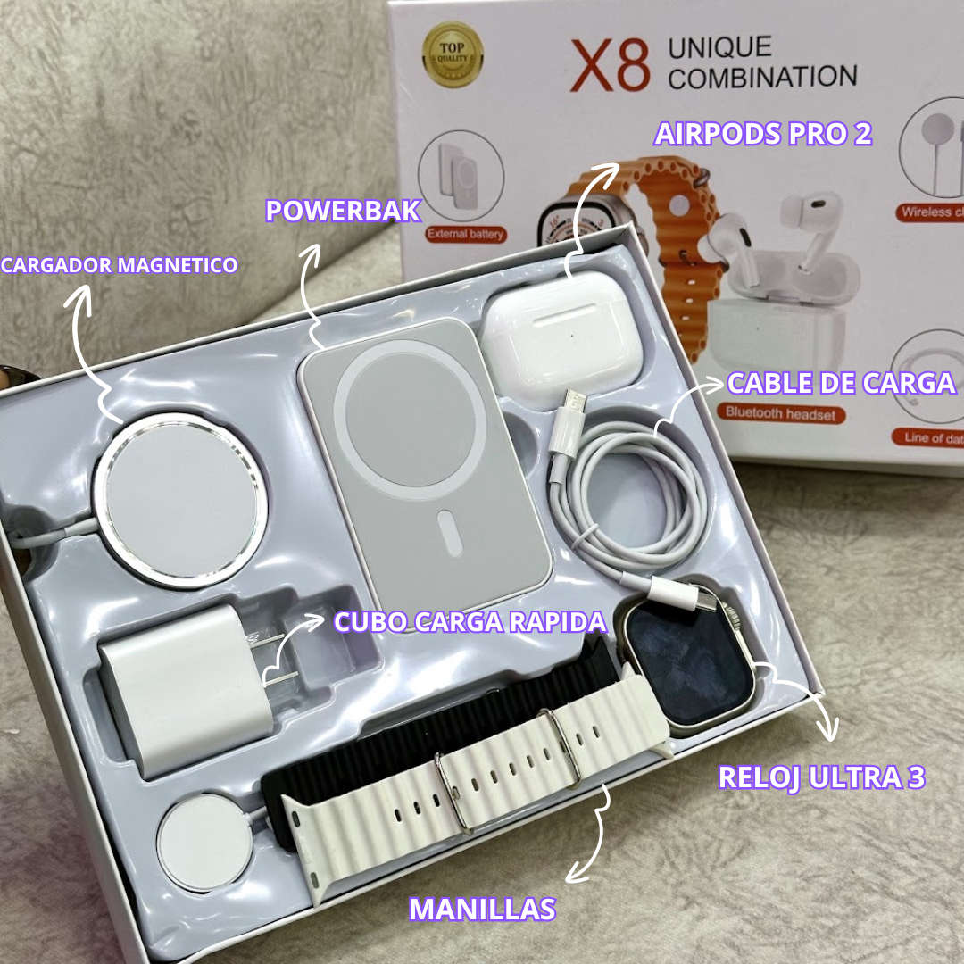 RELOJ + 7 ACCESORIOS GRATIS