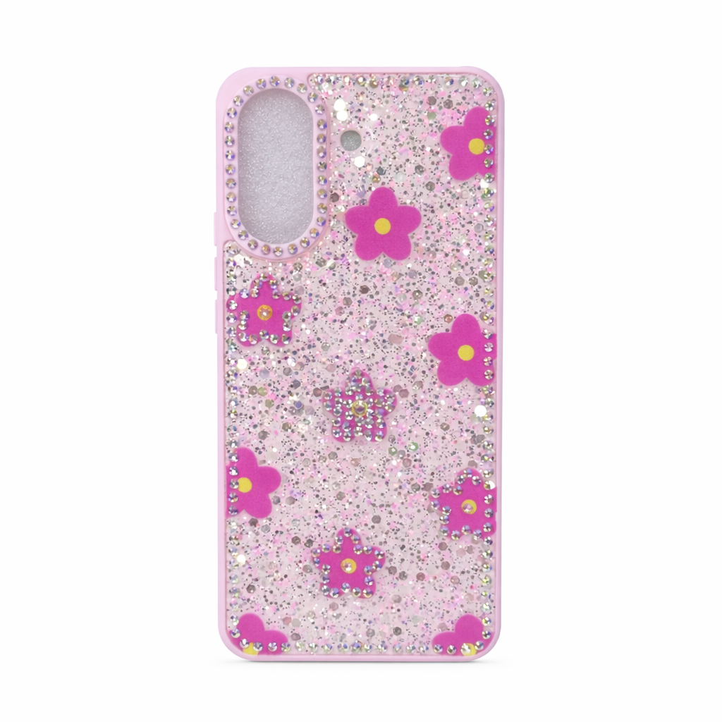 CASE FLORES BRILLOS REDMI 13C