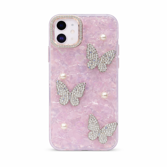CASE MARIPOSA MARMOL ROSA IPH 11