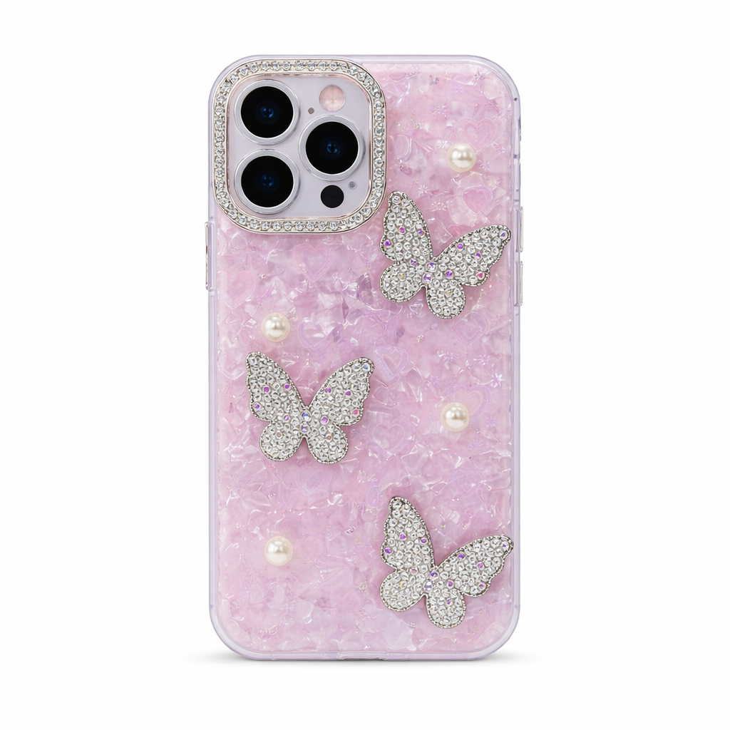 CASE MARIPOSA MARMOL ROSA IPH 16 PRO