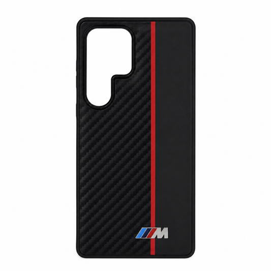 CASE FIBRA Y CUERO NEGRO SM S25 ULTRA
