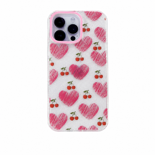 GLITTER CORA Y CEREZAS IPH 16 PRO MAX