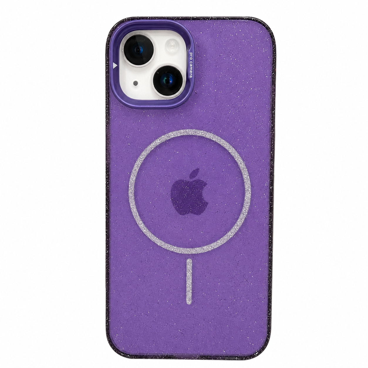 GLITTER MORADO CON SOPORTE IPH 13/14/15