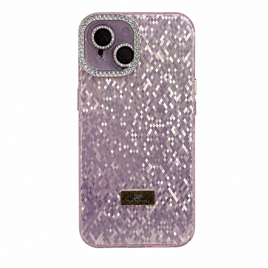 CASE COMBO DESTELLOS CON AROS ROSA IPH 13/14