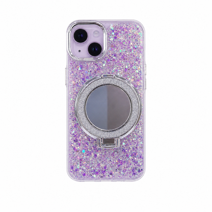 CASE SOPORTE CON ESPEJO LILA IPH 13/14/15