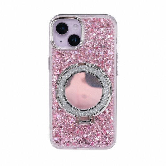 CASE SOPORTE CON ESPEJO ROSA IPH 13/14/15
