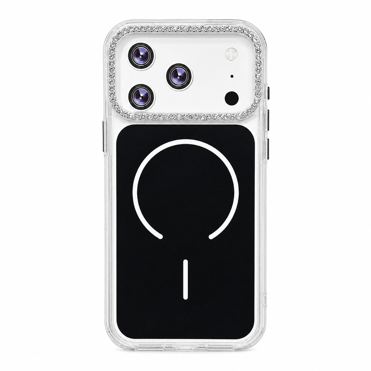 CASE BORDE BRILLOS NEGRO MGS MAS AROS IPH 17 PRO MAX