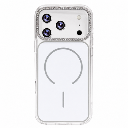 CASE BORDE BRILLOS BLANCO MGS MAS AROS IPH 17 PRO MAX