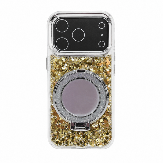 CASE ESPEJO CON SOPORTE DORADO IPH 17 PRO