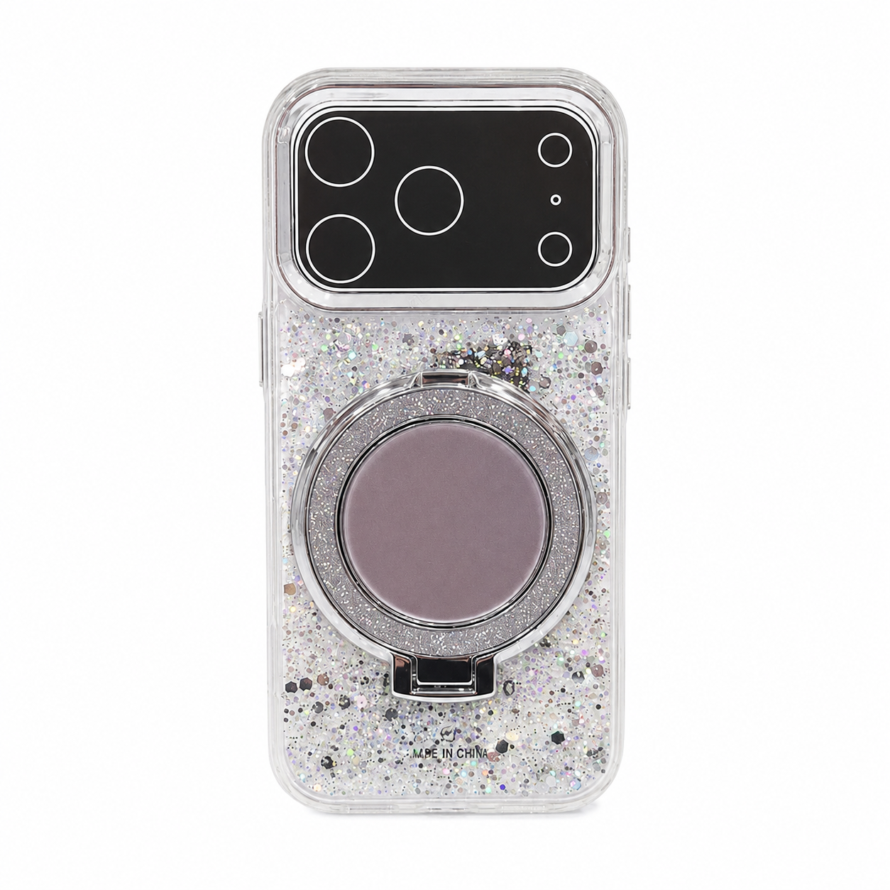 CASE ESPEJO CON SOPORTE PLATEADO IPH 17 PRO