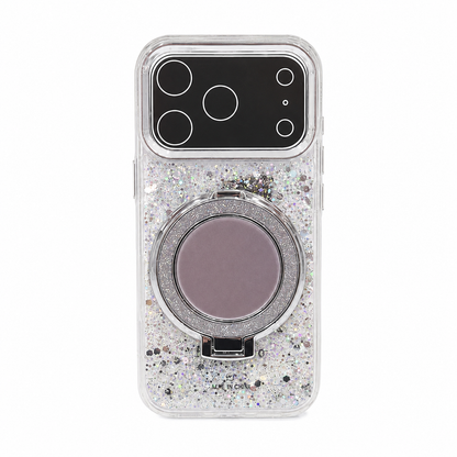 CASE ESPEJO CON SOPORTE PLATEADO IPH 17 PRO