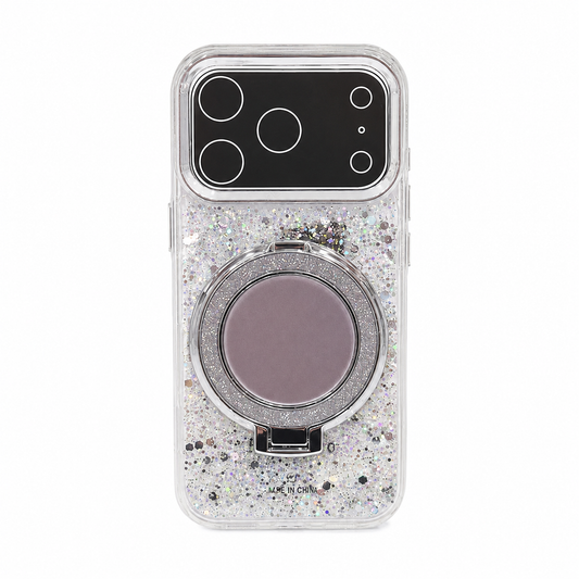 CASE ESPEJO CON SOPORTE PLATEADO IPH 17 PRO
