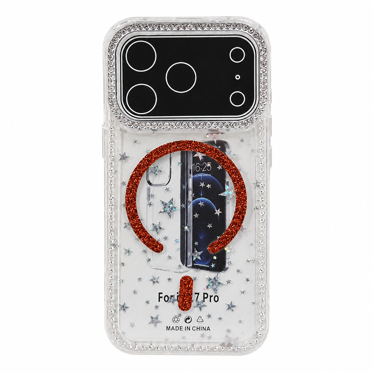 CASE MGS ROJO BRILLOS IPH 17 PRO