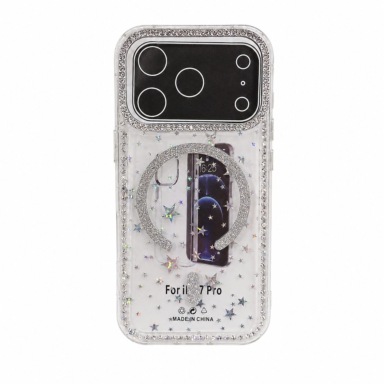 CASE MGS PLATA BRILLOS IPH 17 PRO