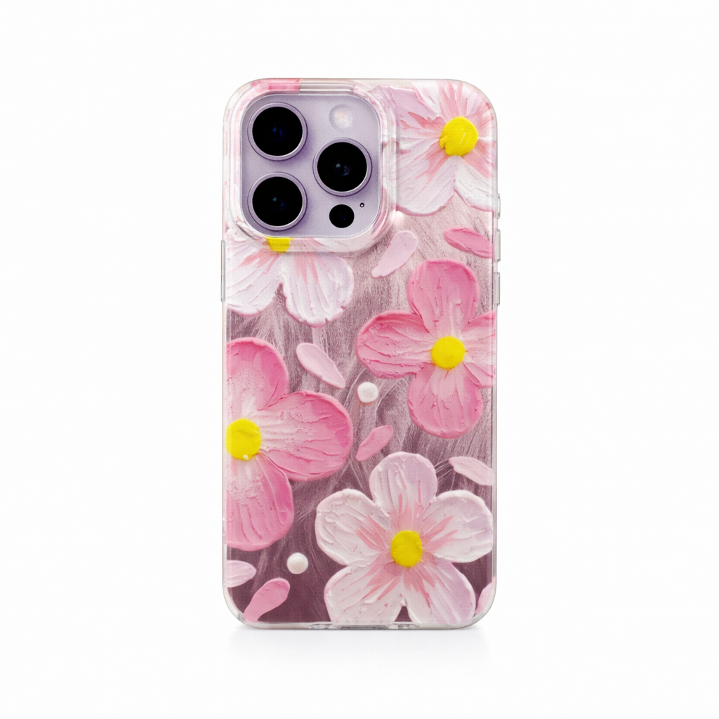 Flores rosa metal IPH 13 PRO