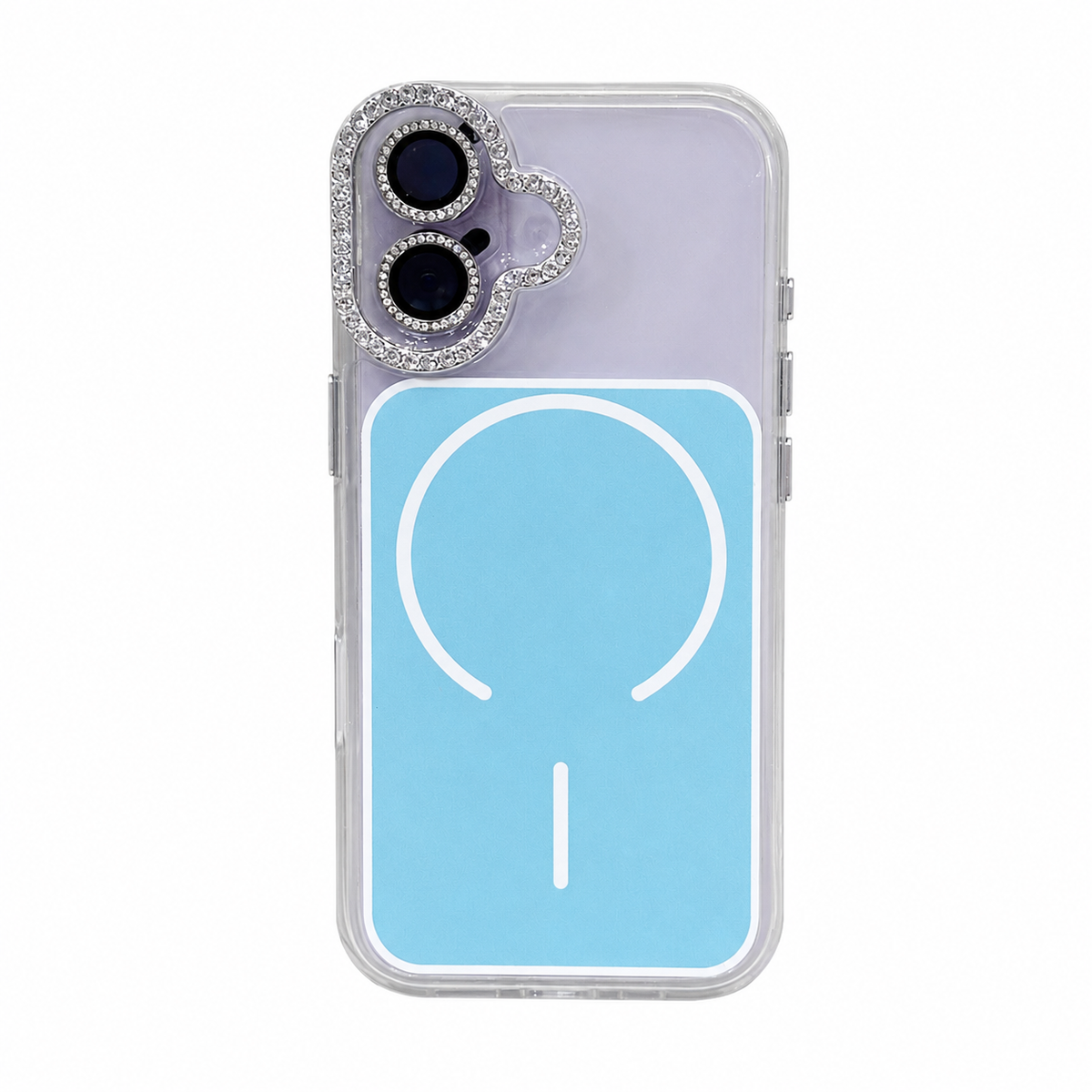 CASE BORDE BRILLOS CELESTE MGS MAS AROS IPH 16/17