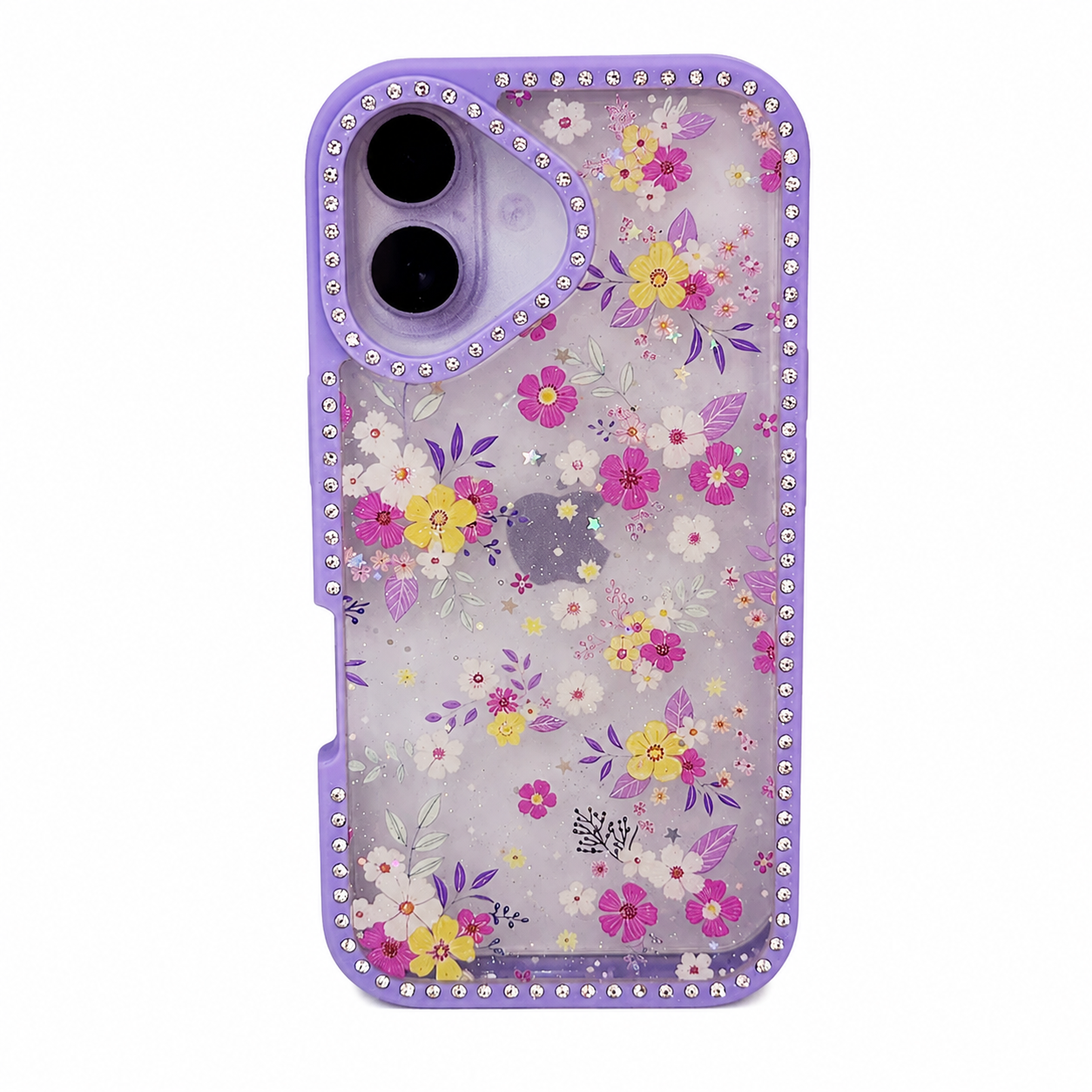 CASE DIAMOND DOBLE LILA FLORES IPH 16