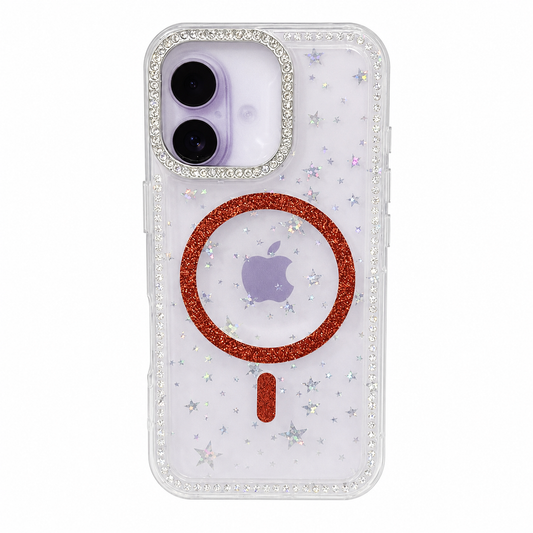 CASE GLITTER MGS ROJO IPH 16
