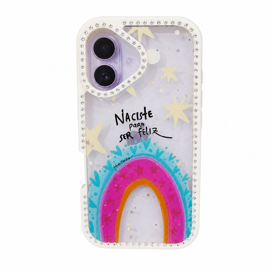 CASE DIAMOND DOBLE BEIGE ARCOIRIS IPH 16