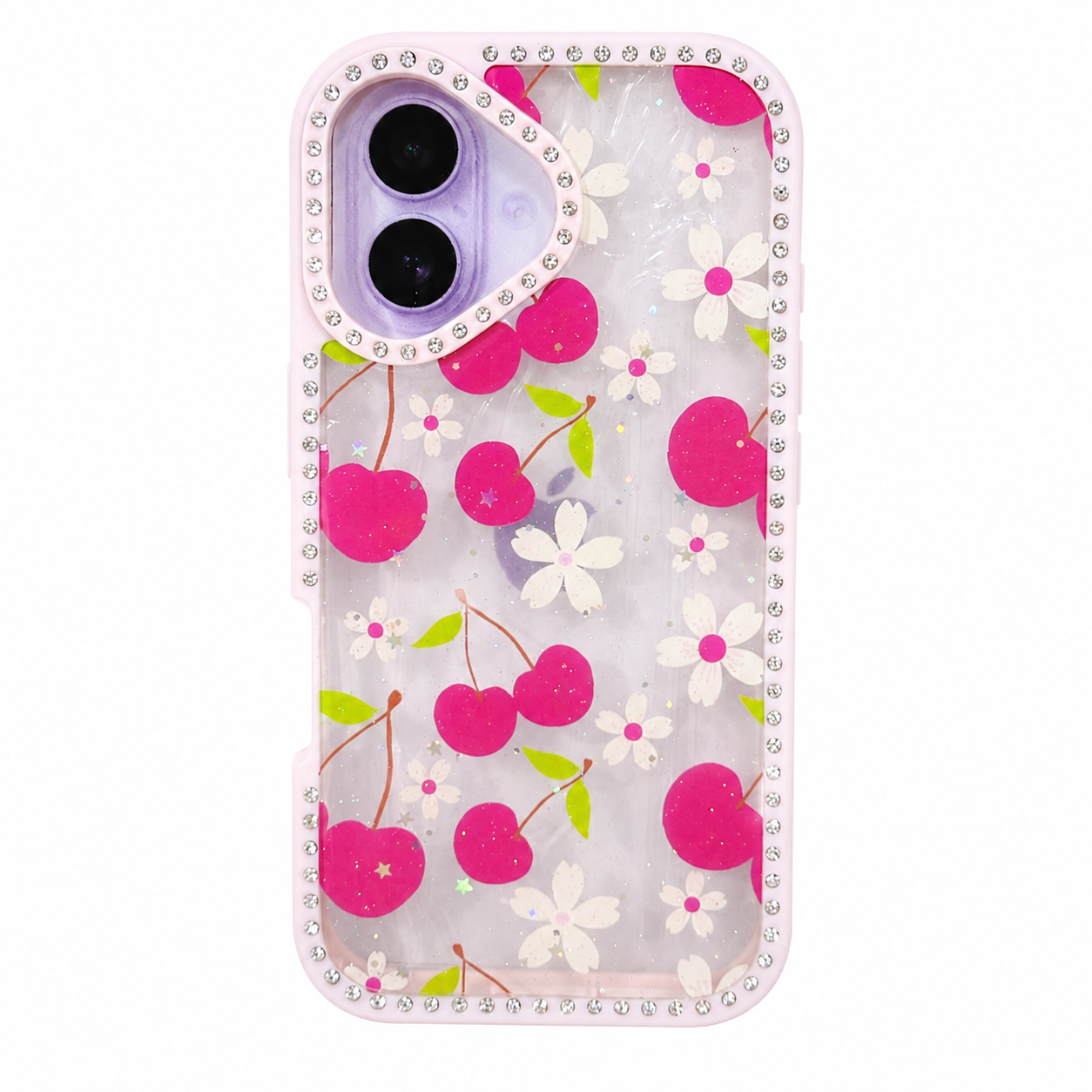 CASE DIAMOND DOBLE ROSA CEREZAS IPH 16