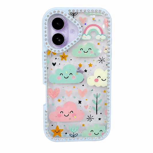 CASE DIAMOND DOBLE AZUL NUBE IPH 16