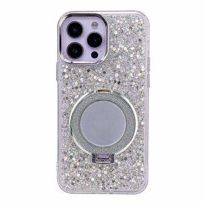 CASE ESPEJO PLATEADO CON SOPORTE IPH 13 PRO MAX