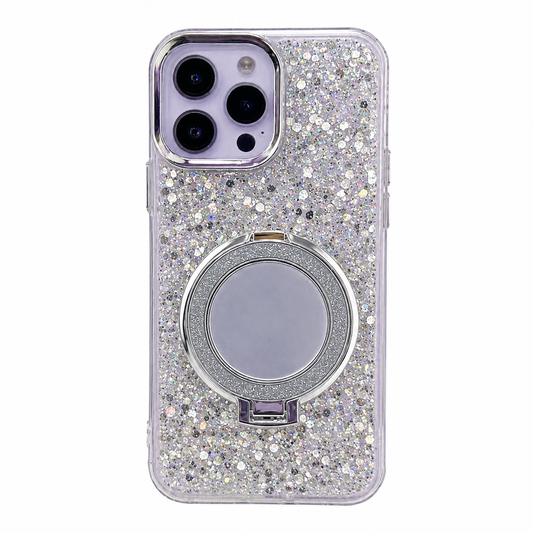 CASE ESPEJO PLATEADO CON SOPORTE IPH 13 PRO MAX