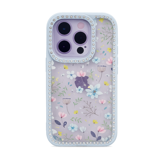 CASE DIAMOND DOBLE FLORES IPH 15 PRO