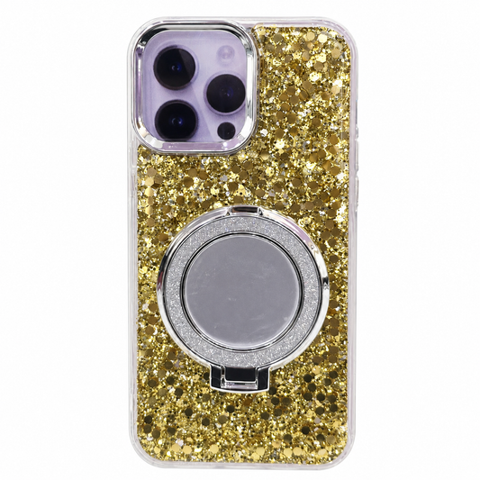 CASE ESPEJO DORADO CON SOPORTE IPH 13 PRO MAX