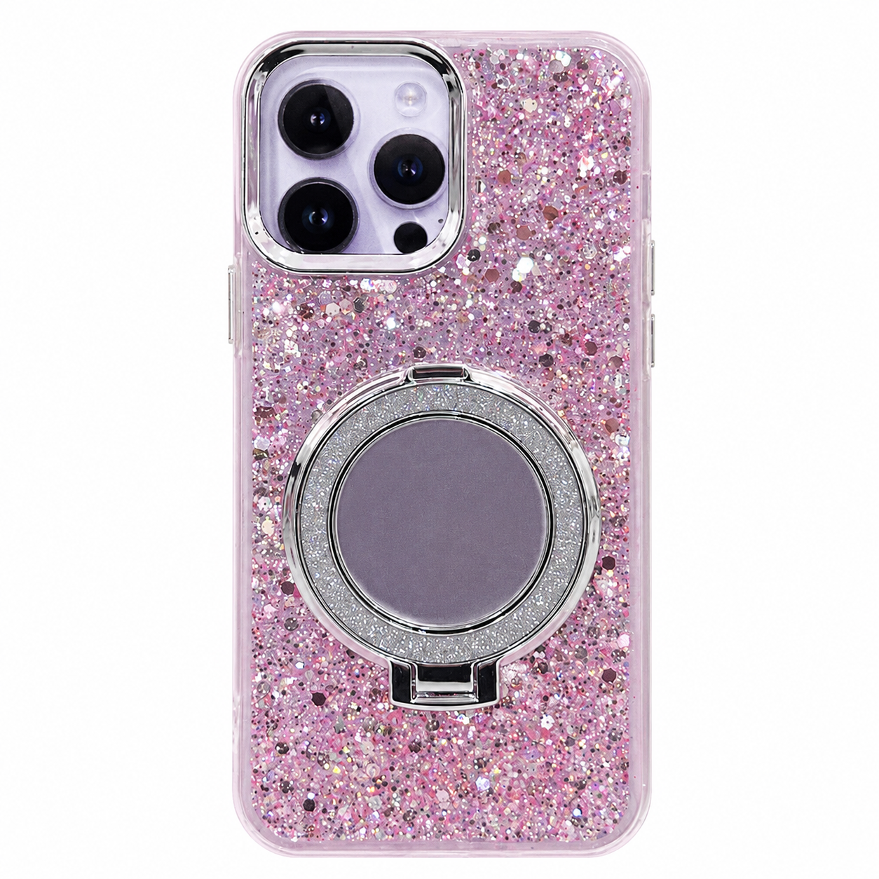 CASE ESPEJO ROSA CON SOPORTE IPH 13 PRO MAX