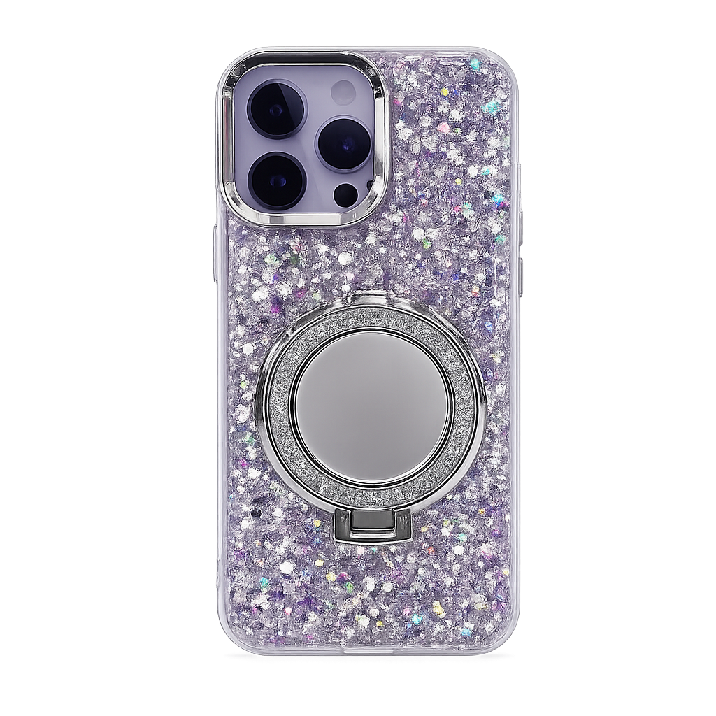 CASE ESPEJO LILA CON SOPORTE IPH 13 PRO MAX