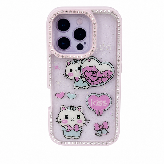 CASE DIAMOND DOBLE CAT ROSA IPH 16 PRO