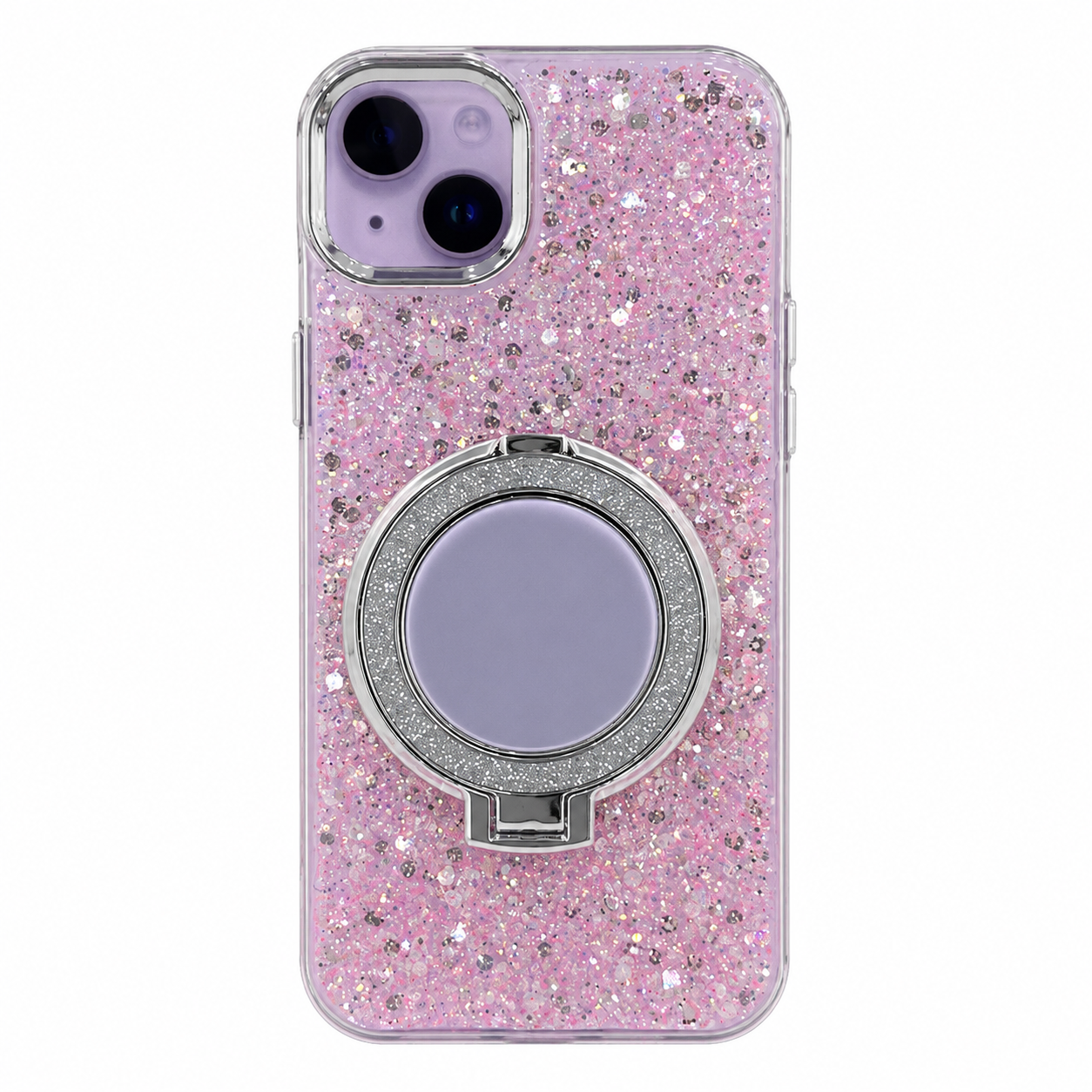 CASE ESPEJO ROSA CON SOPORTE IPH 14/15 PLUS