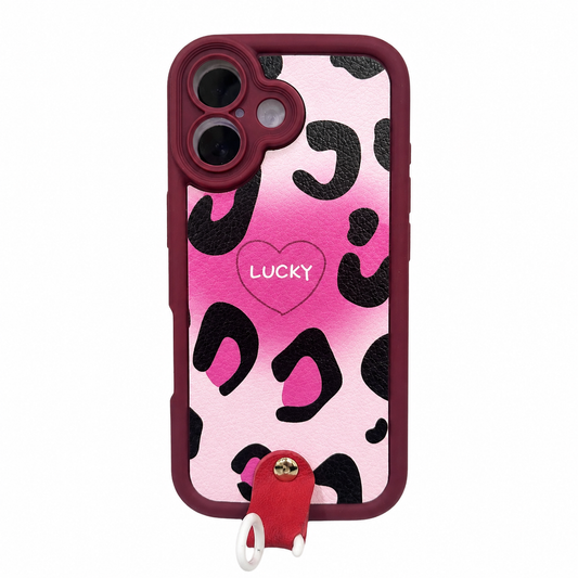 CASE ANTIGOLPE A PRINT ROSA CON STRAP IPH 17