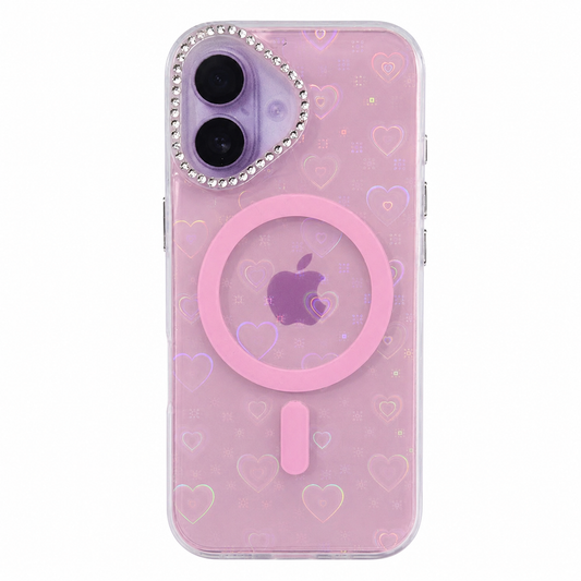 CASE GLITTER MGS ROSADO IPH 17