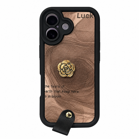 CASE ANTIGOLPE ROSA BORDE NEGRO CON STRAP IPH 17