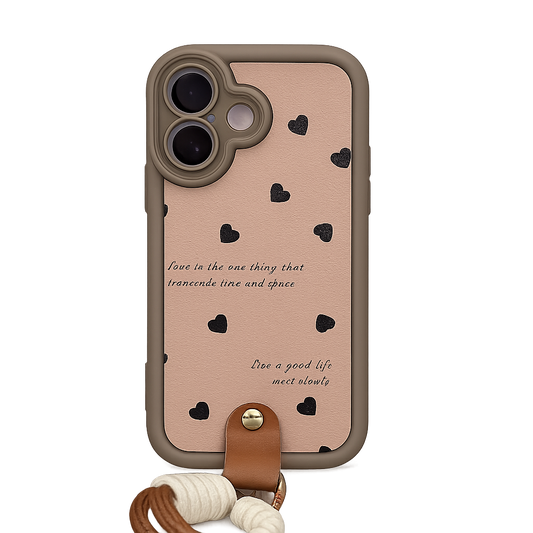 CASE ANTIGOLPE MINI CORAZONES CON STRAP IPH 17