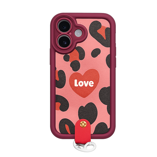 CASE ANTIGOLPE LOVE ROJO CON STRAP IPH 17