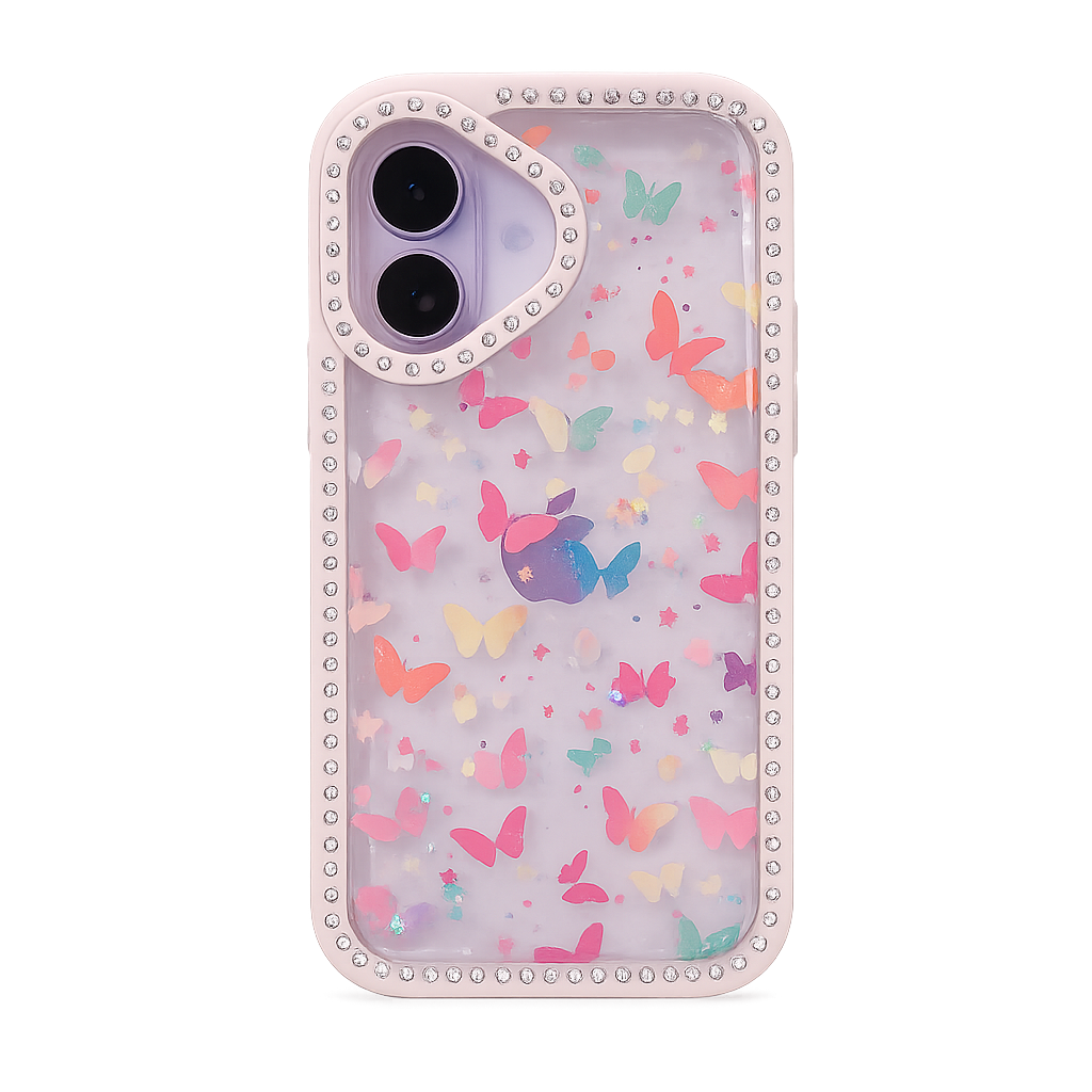 CASE DIAMOND DOBLE MARIPOSAS IPH 17